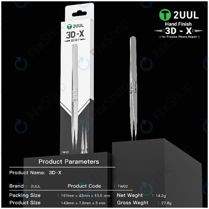 Präzisionspinzette, 3D-X handgefertigt, 2UUL TW02