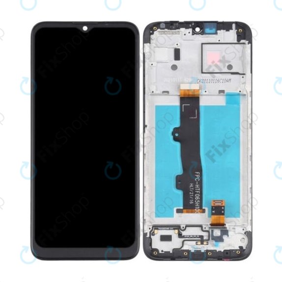 Motorola Moto E7 Power, E7i Power - LCD Display + Touchscreen Front Glas + Rahmen (Black) TFT