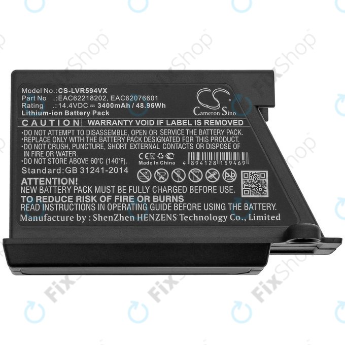 LG HomBot-series, VR-series - Akku Batterie EAC62218202, EAC62076601 Li-Ion 14.4V 3400mAh HQ