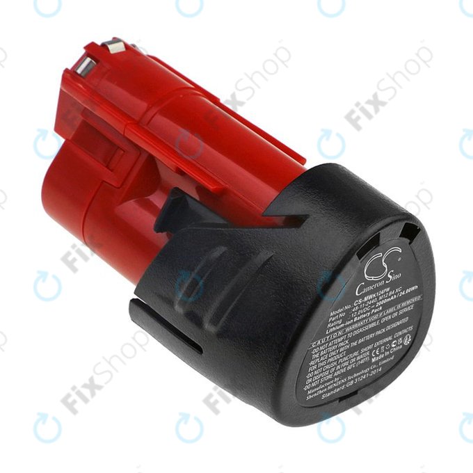 Akku batterie für Milwaukee M12 Redlithium XC 4.0, M12 B3 XC, M12 B4 XC, 2000mAh, Li-Ion, 12V, -, HQ