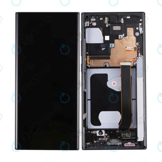 Samsung Galaxy Note 20 Ultra N986B - LCD Display + Touchscreen Front Glas + Rahmen (Mystic Black) TFT