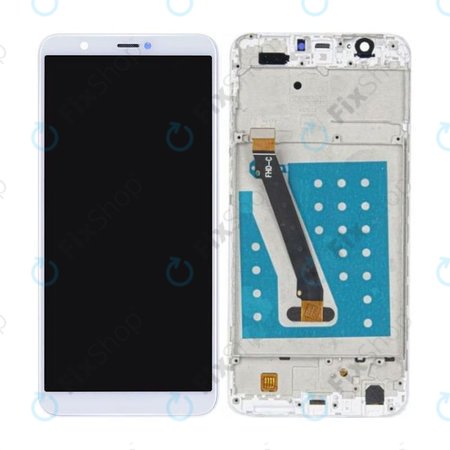 Huawei P Smart - LCD Display + Touchscreen Front Glas + Rahmen (White) TFT