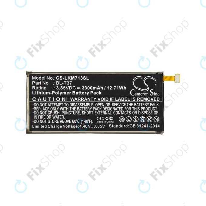 Batterie für LG L713dl, LG LG-Q710al, LG Lm-L713dl, 3300mAh, Li-Pol, 3.85V, BL-T37, HQ