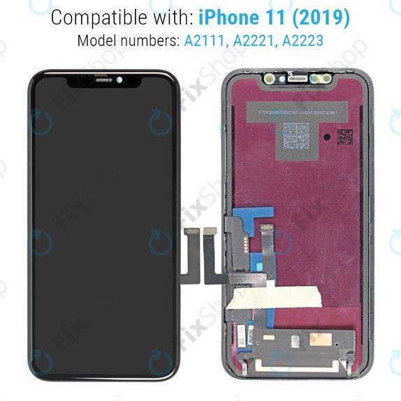 Display In-Cell HD+ für iPhone 11, Touchscreen-Glas mit Rahmen