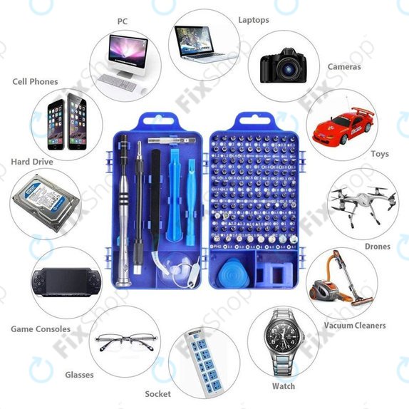 Kingsdun - Professionelles Schraubendreher-Set für Handy-, PC- & Elektronikreparatur 115in1