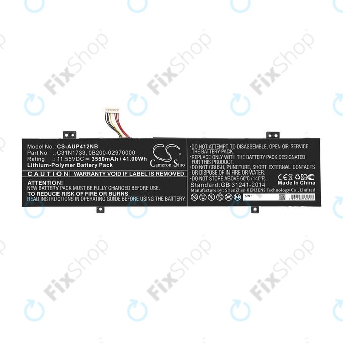 Batterie für Asus VivoBook Flip 14 Tp412fa/ua, 3550mAh, Li-Pol, 11.55V, C31N1733, HQ