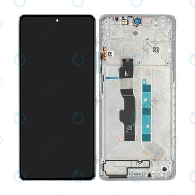 Xiaomi Redmi Note 13 5G 2312DRAABC - LCD Display + Touchscreen Front Glas + Rahmen (Ocean Teal) - 5600030N1700 Genuine Service Pack