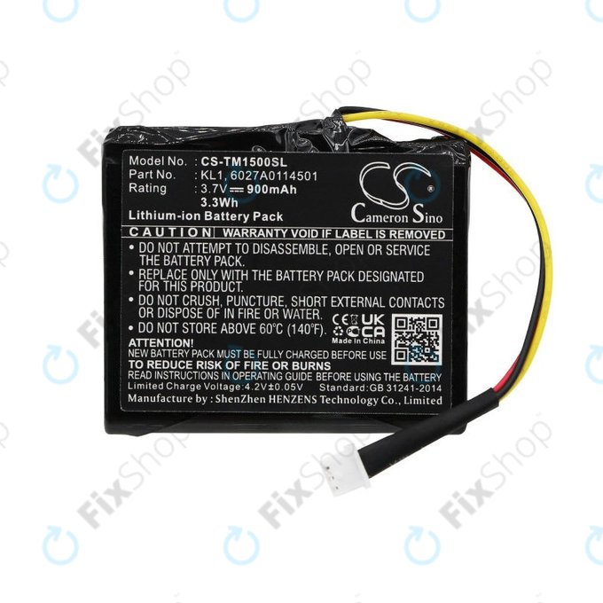 Batterie für TomTom Via 1405, 900mAh, Li-Ion, 3.7V, 6027A0114501, HQ
