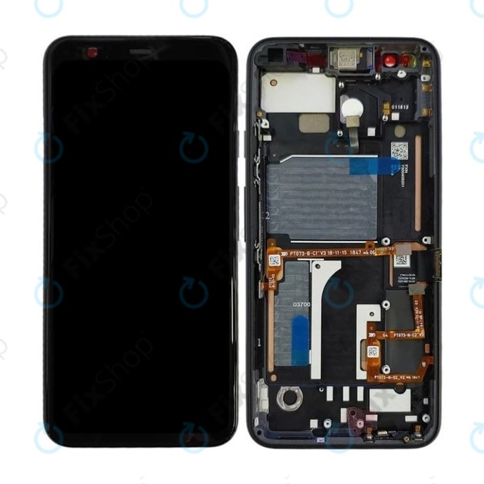 Google Pixel 4 - LCD Display + Touchscreen Front Glas + Rahmen (Just Black) OLED