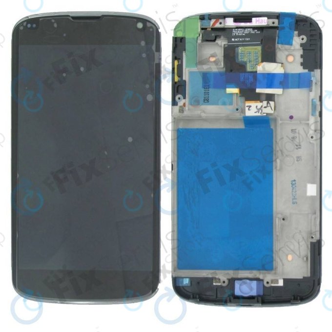 LG Nexus 4 E960 - LCD Display + Touchscreen Front Glas + Rahmen (Black) TFT