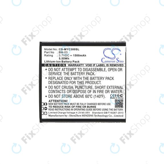Akku batterie für MyPhone Funky, 1500mAh, Li-Ion, 3.7V, BM-03, HQ