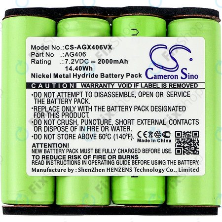 AEG Electrolux Rapido ZB-series - Akku Batterie AG406 Ni-MH 7.2V 2000mAh HQ