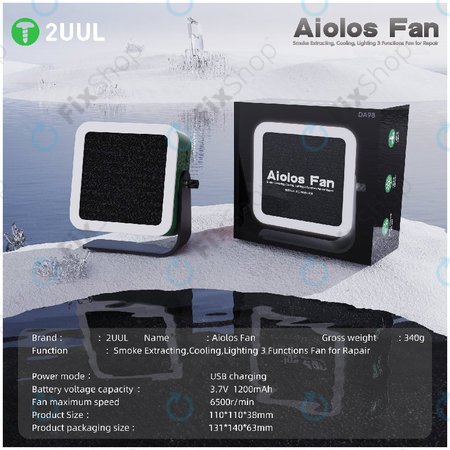 Lötrauchabsaugung und Kühlventilator mit LED-Beleuchtung, 2UUL DA98