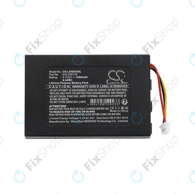 Batterie für Logitech G533, G933, 1200mAh, Li-Pol, 3.7V, 533-000132, HQ
