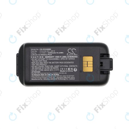 Batterie für Intermec CK3, CK3A, CK3X, CK3R, CK3C, CK3C1, CK3N, 5200mAh, Li-Ion, 3.7V, 318-034-001, HQ