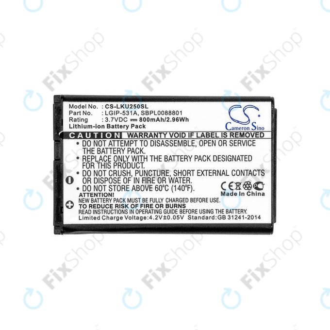 Akku batterie für LG T500, 800mAh, Li-Ion, 3.7V, LGIP-531A, HQ