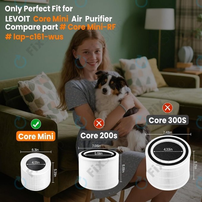 Levoit Core Mini - HEPA-Filter 3-in-1 (Aktivkohle) (2 Stück)
