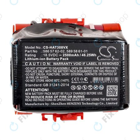 Akku batterie für Gardena R40, R50, R70, R80, Husqvarna Automower 305, 2500mAh, Li-Ion, 18.5V, 586 57 62-02, HQ