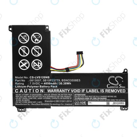 Batterie für Lenovo IdeaPad 120S, 4050mAh, Li-Pol, 7.5V, 0813007, HQ