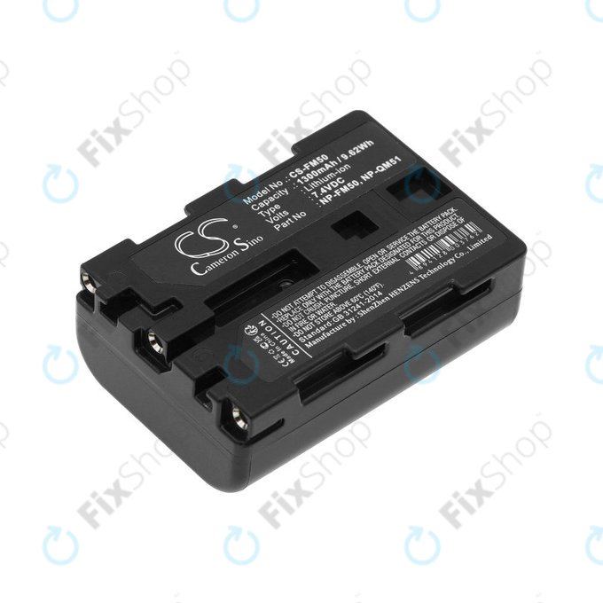 Batterie für Sony CCD-TR108, Cyber-shot DSC-S50, 1300mAh, Li-Ion, 7.4V, NP-QM51, HQ