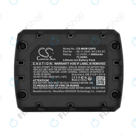 Akku batterie für Milwaukee M12 Redlithium XC 4.0, 6000mAh, Li-Ion, 12V, M12 B3 XC, M12 B4 XC, HQ