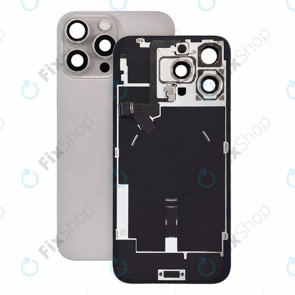 Glas der Rückabdeckung für iPhone 16 Pro Max, Natural Titanium, Pulled A
