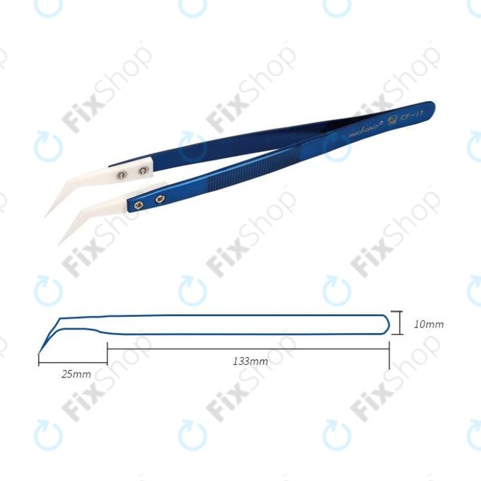 Mechanic CF-17 - Hitzebeständige Keramikpinzette mit gebogener Spitze