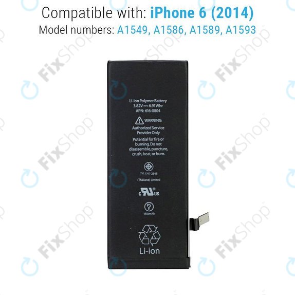 Akku Batterie für iPhone 6, 1810mAh, FixPremium