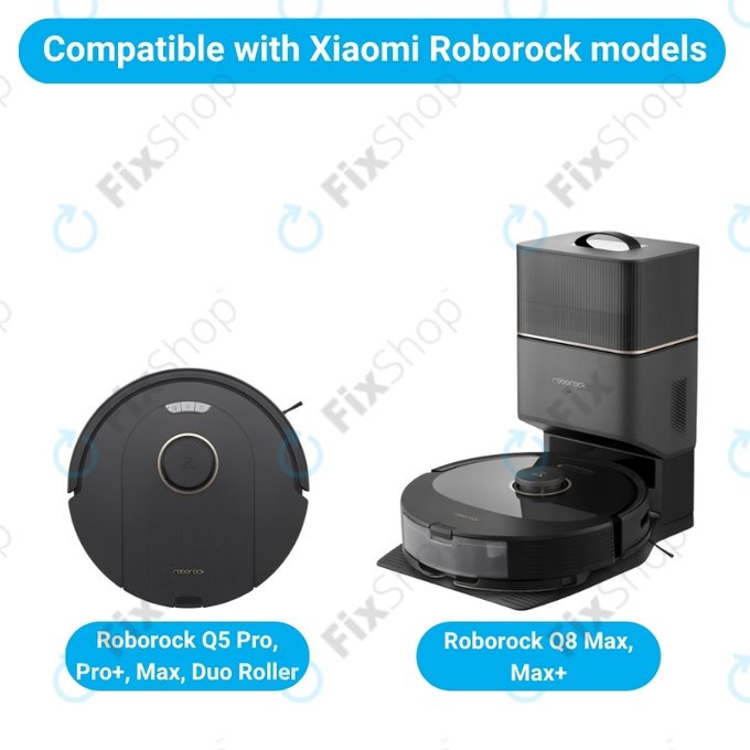 Ersatzteilset für Xiaomi Roborock Q5 Pro, Q8 Max+ (2x Hauptbürste, 4x Filter, 4x Seitenbürste – schwarz)