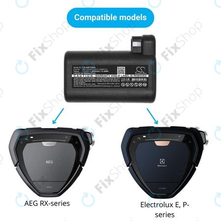 AEG RX-series, Electrolux E, P-series - Akku Batterie S91-0400410-SU2, OSBP72LI, OSBP72LI25 Li-Ion 2000mAh HQ