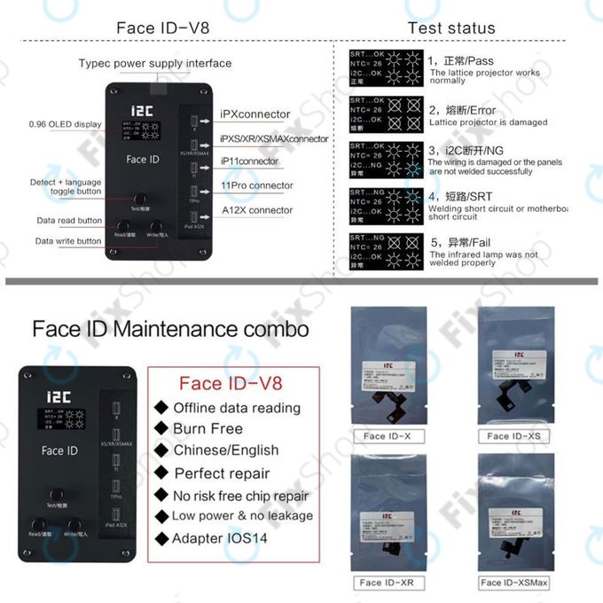 i2C Face ID - Programmiergerät für iPhone X - 11 Pro Max & iPad Pro