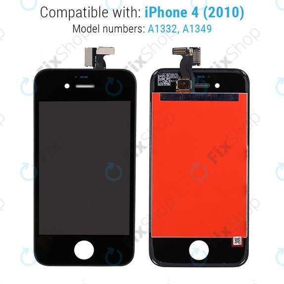 Apple iPhone 4 - LCD Display + Touchscreen Front Glas + Rahmen (Black) TFT