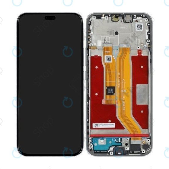 Honor 400 Lite - LCD Display + Touchscreen Front Glas + Rahmen (Velvet Grey) - 0235ANTG Genuine Service Pack