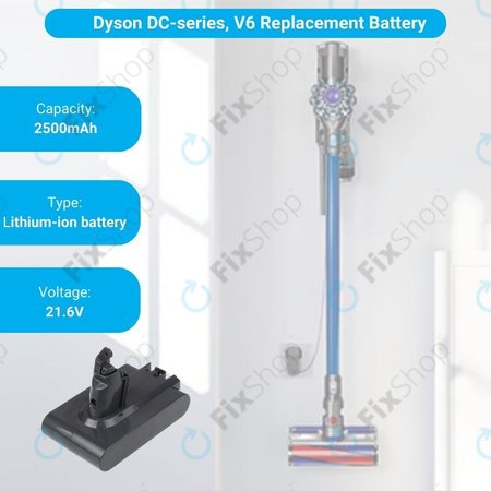 Dyson DC-series, V6 - Akku Batterie 965874-02 Li-Ion 21.6V 2500mAh