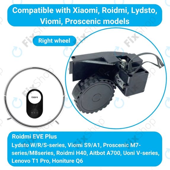 Roidmi EVE Plus - Rad mit Motor (Rechts) (Schwarz)