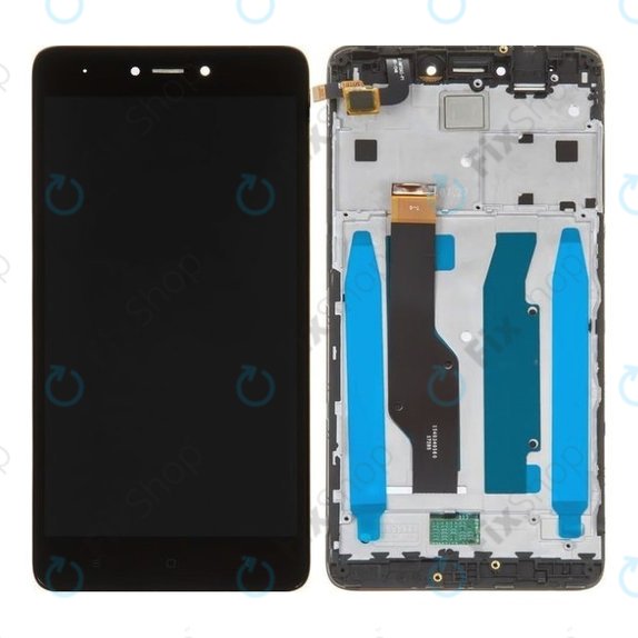 Xiaomi Redmi Note 4 SD Global, Redmi Note 4X - LCD Display + Touchscreen Front Glas + Rahmen (Black) TFT