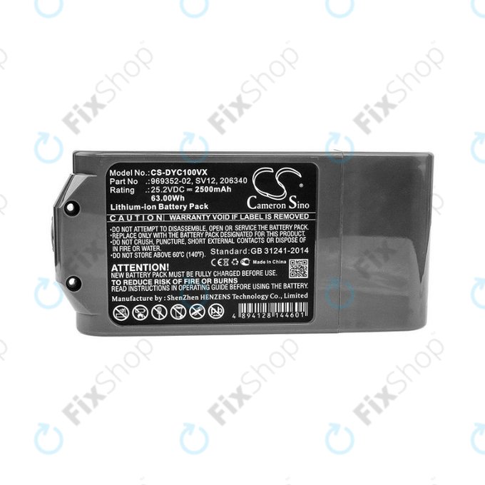 Dyson V10 - Akku Batterie 969352-02, SV12, 206340 Li-Ion 25.2V 2500mAh HQ