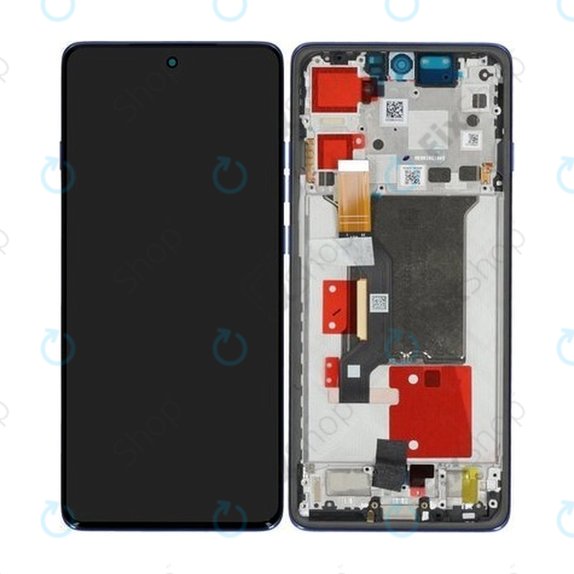 Motorola Edge 60 Pro - LCD Display + Touchscreen Front Glas + Rahmen (Dazzling Blue) - 5D68C30046 Genuine Service Pack