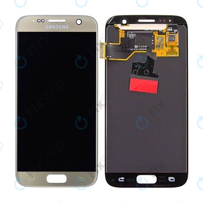 Samsung Galaxy S7 G930F - LCD Display + Touchscreen Front Glas (Gold) - GH97-18523C, GH97-18761C, GH97-18757C Genuine Service Pack