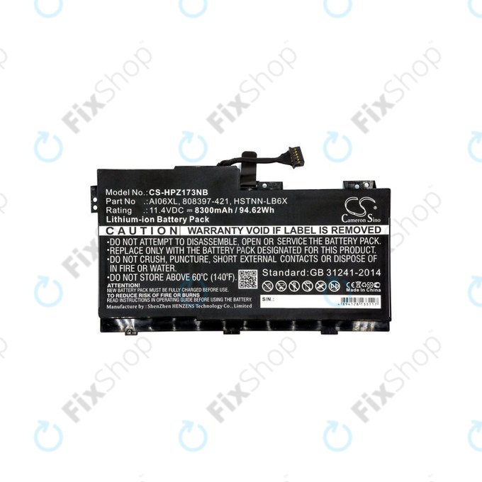 Batterie für HP Zbook 17 G3, 8300mAh, Li-Ion, 11.4V, AI06XL, HQ