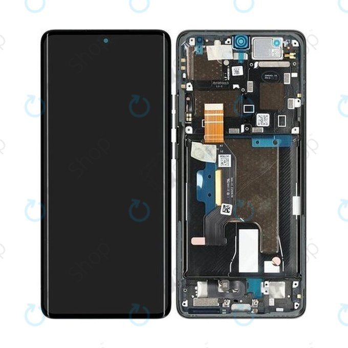 Motorola Edge 50 Ultra - LCD Display + Touchscreen Front Glas + Rahmen (Forest Grey) OLED