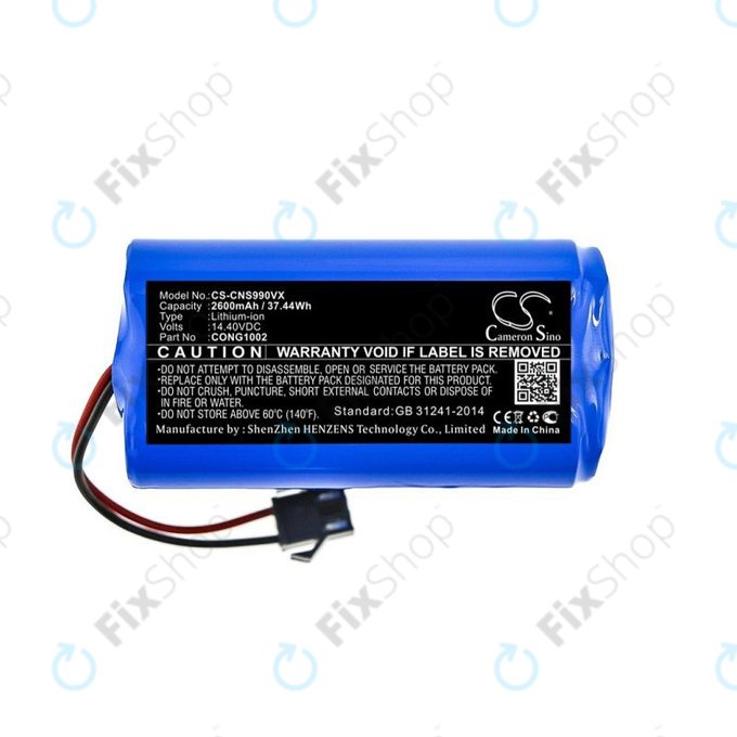 Cecotec Conga 900, 1000, 2000, 5000-series, Excellence 990, Mamibot ExVac 600, 800-series, Neatsvor X500 - Akku Batterie CONG1002 Li-Ion 14.4V 2600mAh HQ
