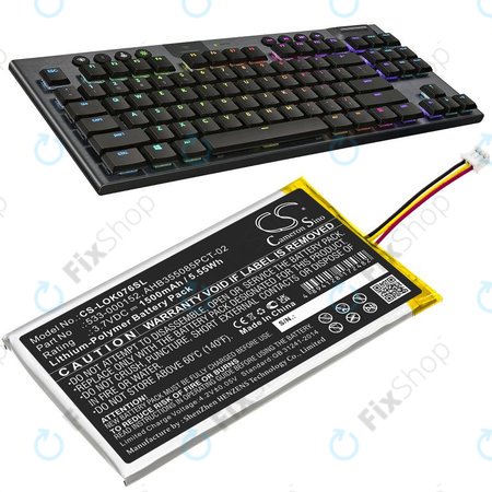 Akku batterie für Logitech G913, G913 TKL, G915, G915TKL, 1500mAh, Li-Pol, 3.7V, 533-000152, HQ