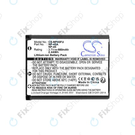 Batterie für Leica, ALBA, Fujifilm, Avision, Praktica, Medion, 660mAh, Li-ion, 3.7V, NP-45, HQ
