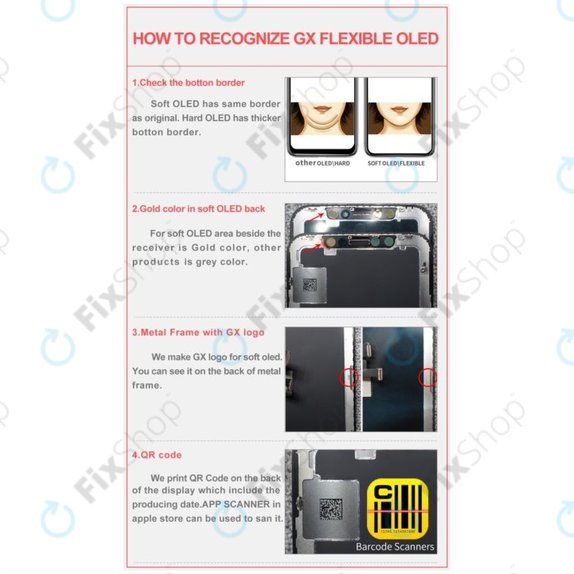 Display Hard OLED für iPhone 13, Touchscreen-Glas mit Rahmen, FixPremium