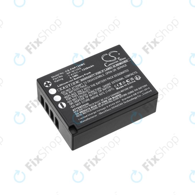 Batterie für Fujifilm Finepix Hs30, X-T30, 1230mAh, Li-Ion, 7.4V, NP-W126S, HQ