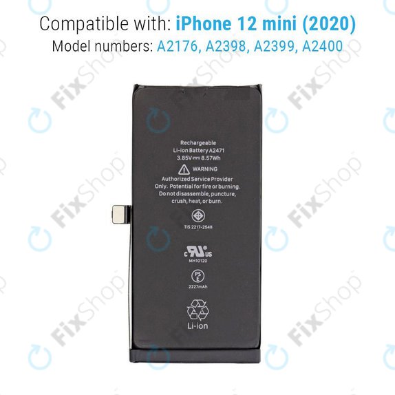 Apple iPhone 12 Mini - Akku Batterie A2471 2227mAh Service Pack