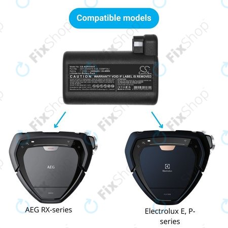 AEG RX-series, Electrolux E, P-series - Akku Batterie S91-0400410-SU2, OSBP72LI, OSBP72LI25 Li-Ion 7.2V 3400mAh HQ