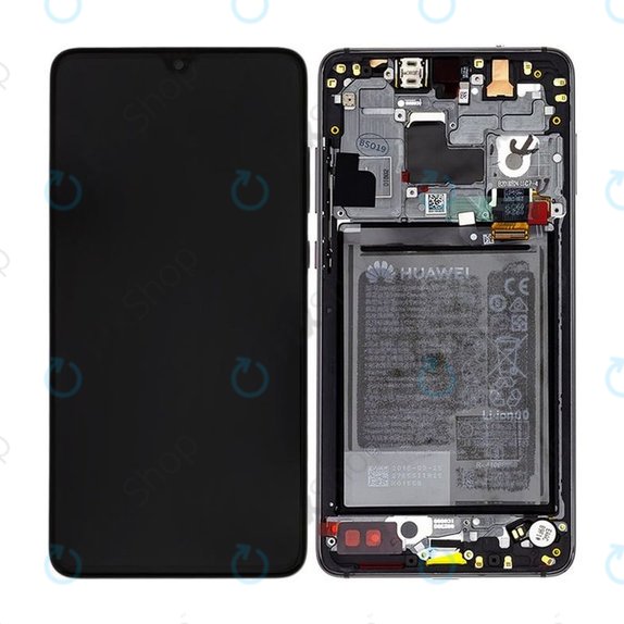 Huawei Mate 20 - LCD Display + Touchscreen Front Glas + Rahmen + Akku Batterie (Black) - 02352ETG Genuine Service Pack