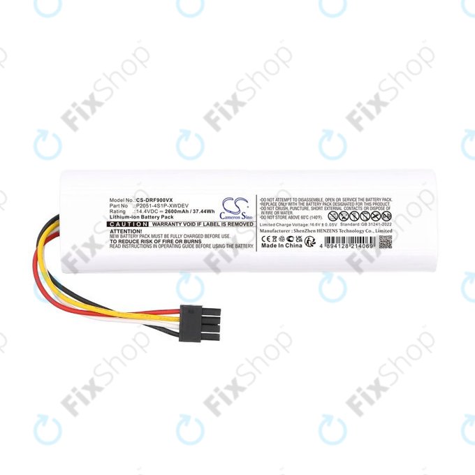 Akku batterie für Dreame D9 Plus, F9 Pro, 2600mAh, Li-Ion, 14.4V, P2051-4S1P-XWDEV, HQ